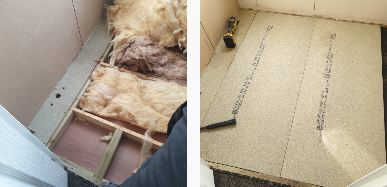 Insulation Installation in static mobile home, Suffolk and Essex
